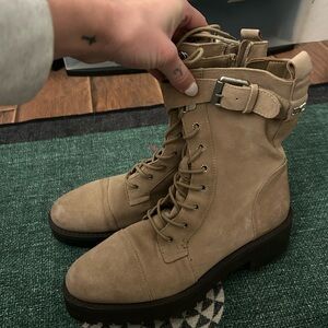 suede combat boots!